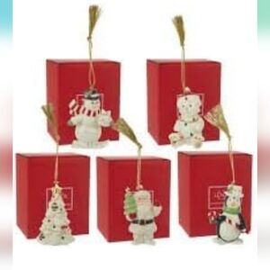 Lenox Very Merry Porcelain Ornaments  Set of 5